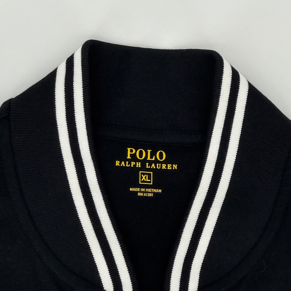 Polo Ralph Lauren Men XL Black Full Zip Track Jacket Triple G Inc Varsity Logo - Picture 4 of 6